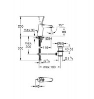 GROHE EURODISC JOYSTICK LAVABO